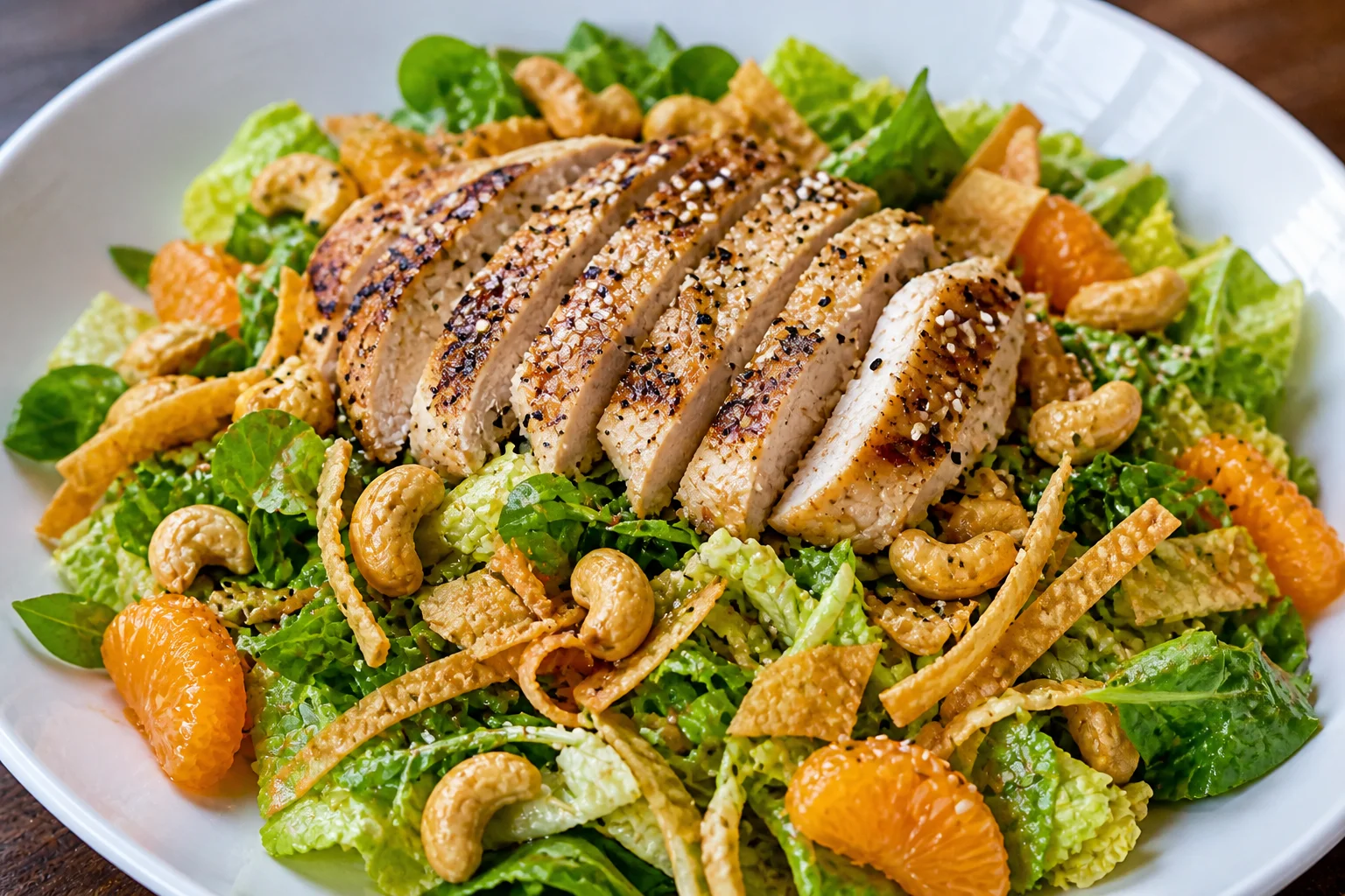 Asian Chicken Salad served in a wide bowl